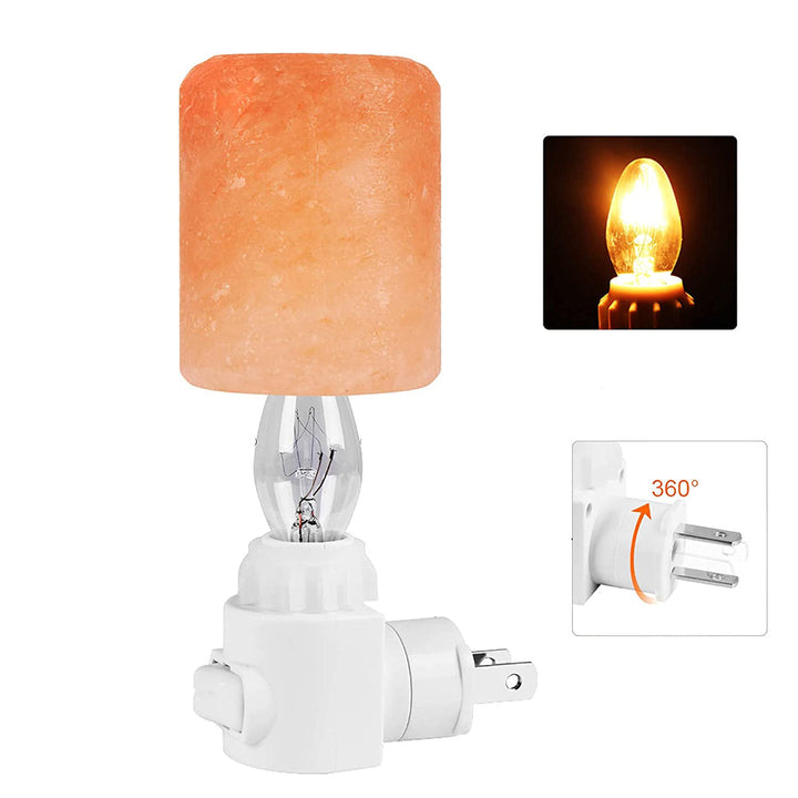 Skanto | Naturlig krystall Himalayasaltlampe | Pluggbordlampe