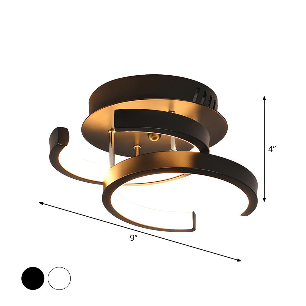 Deckenleuchte med LED-belysning, svart metallrahmen