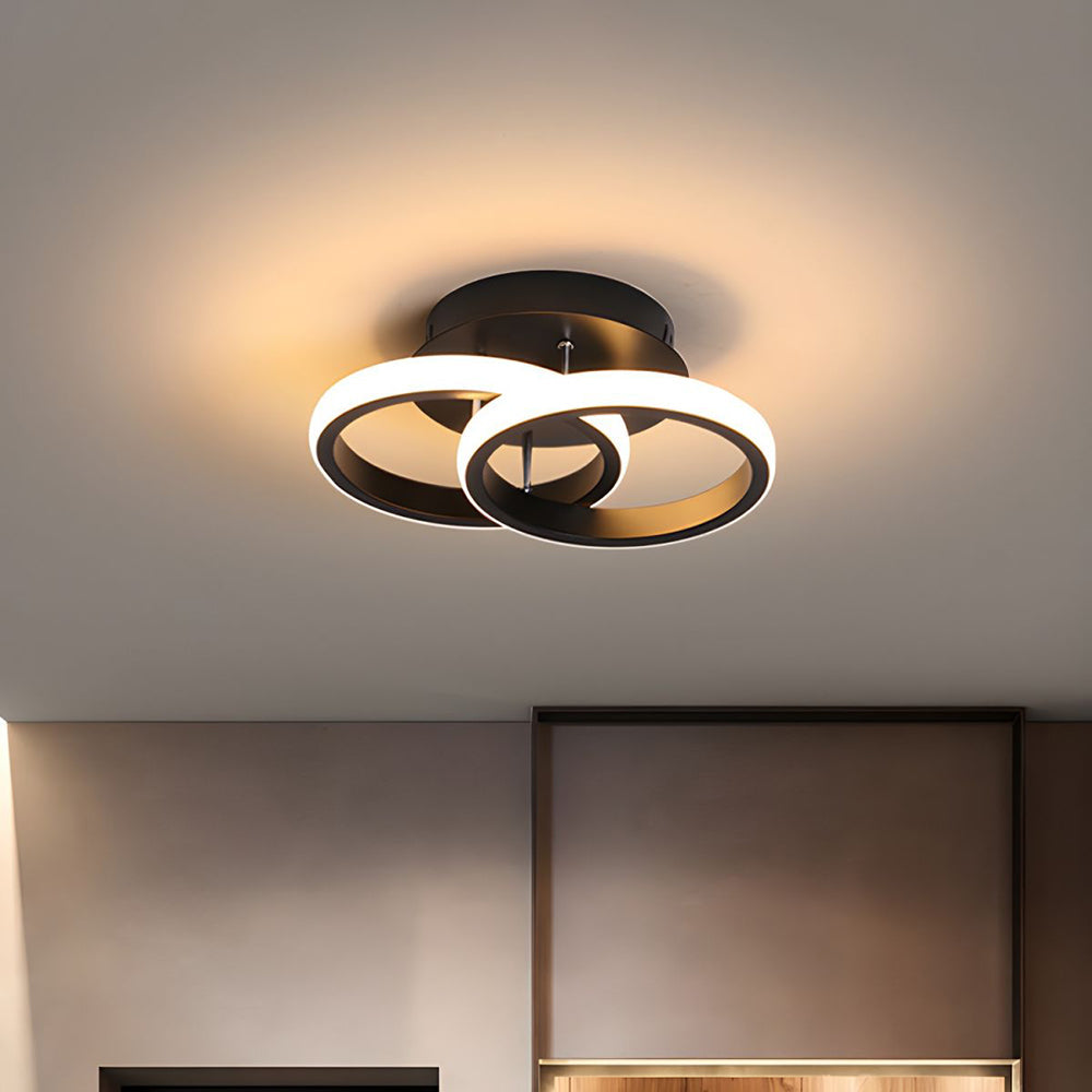 Deckenleuchte med LED-belysning, svart metallrahmen