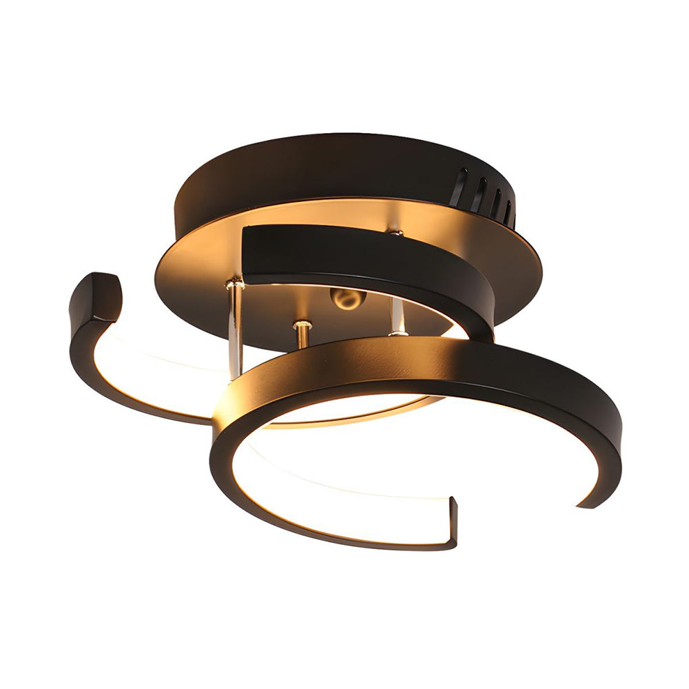 Deckenleuchte med LED-belysning, svart metallrahmen