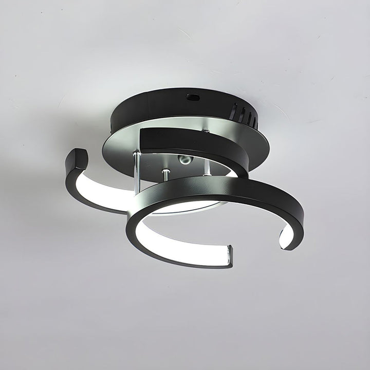Deckenleuchte med LED-belysning, svart metallrahmen