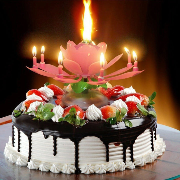 Roterende Lotus Kake Lys | Skanto