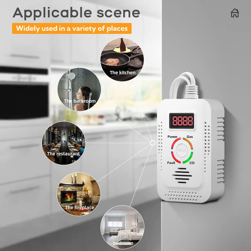 Skanto | Gasslekkasje Karbonmonoksid CO2 Detektor Alarm for Hjemmet