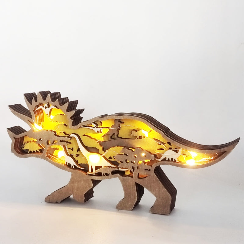 3D Kreativ Tre Dyr Utskjæring Håndverk Gave | Skanto