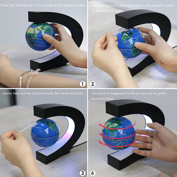 Skanto | Magnetisk Flytende Globe Med LED Lys