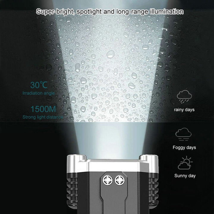 Skanto | Super Bright Rechargeable LED Håndholdt Lommelykt Portabel Søkelys 4 Modus Ny