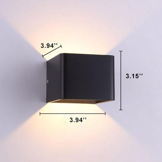 Moderne LED-Mini-vegglampe (kvadratisk) | Aluminium | Multifunksjonell belysning for stue og soverom