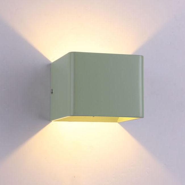 Moderne LED-Mini-vegglampe (kvadratisk) | Aluminium | Multifunksjonell belysning for stue og soverom
