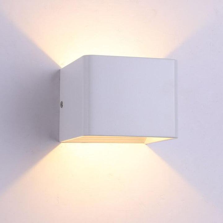 Moderne LED-Mini-vegglampe (kvadratisk) | Aluminium | Multifunksjonell belysning for stue og soverom