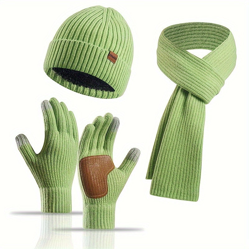 Skanto | Vinter Komfort Sett – Strikket Lue, skjerf og hansker for Unisex