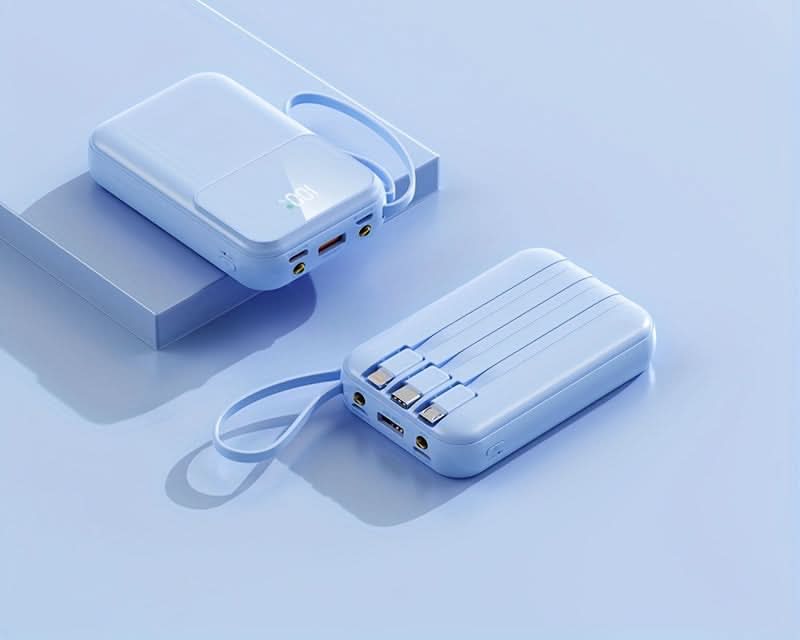 Skanto | 10000mAh Bærbar Power Bank med kabler