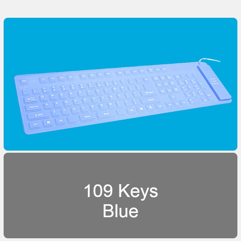 Skanto | Rullopp Silikon Fleksibel Tastatur, med USB Kablet, Vanntett Belegg & Stille Skrivning