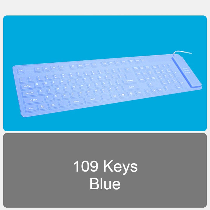 Skanto | Rullopp Silikon Fleksibel Tastatur, med USB Kablet, Vanntett Belegg & Stille Skrivning