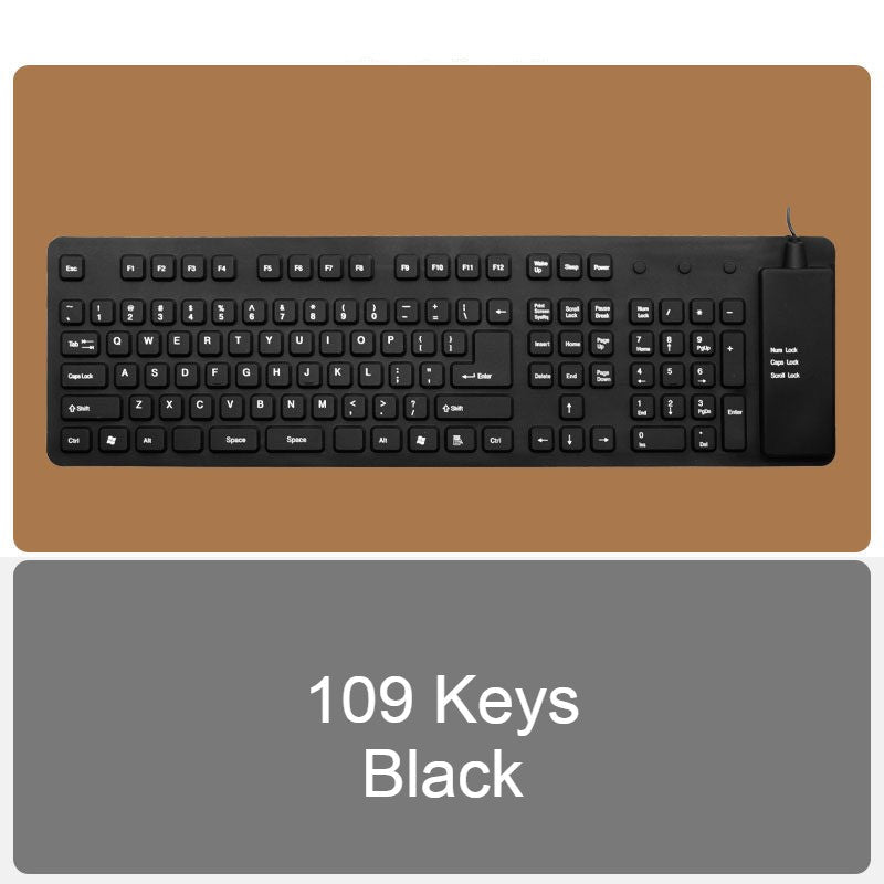 Skanto | Rullopp Silikon Fleksibel Tastatur, med USB Kablet, Vanntett Belegg & Stille Skrivning
