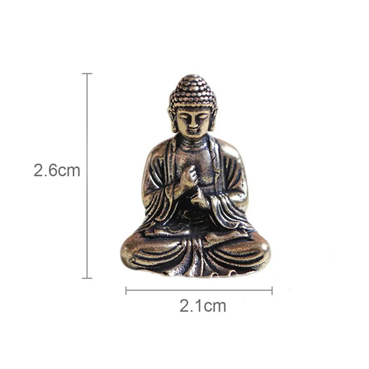 Skanto | 10 stk Miniatyr Messing Sittende Buddha Statue Figur for Reise Buddhism Tilbedelse Hjemmekontor Skrivebords Dekorasjon