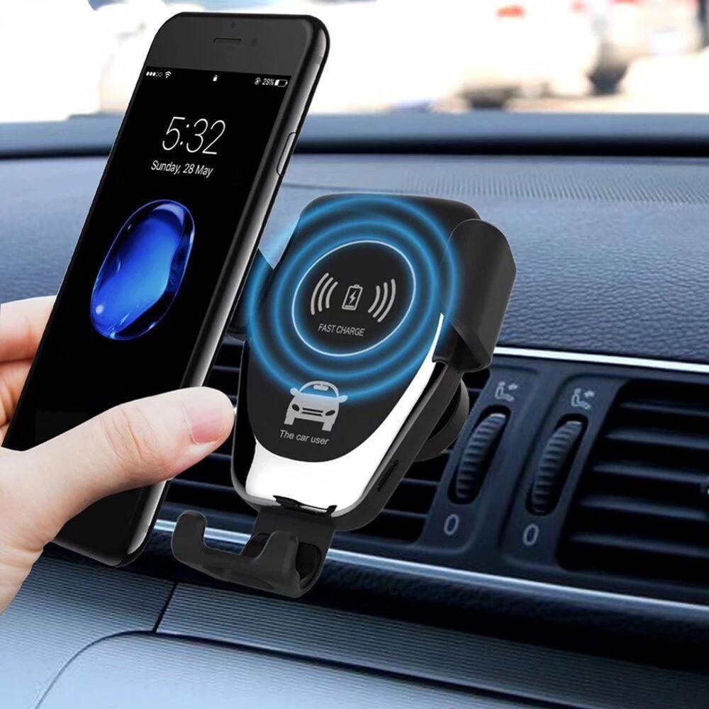 Skanto | 10W QI trådløs hurtiglader bilmontering holder stativ for iPhone XS Max Samsung S9 for Xiaomi MIX 2S Huawei Mate 20 Pro Mate 20 RS