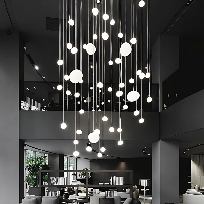 Skanto | GloStone | Elegant Glass Pebble Pendant Light