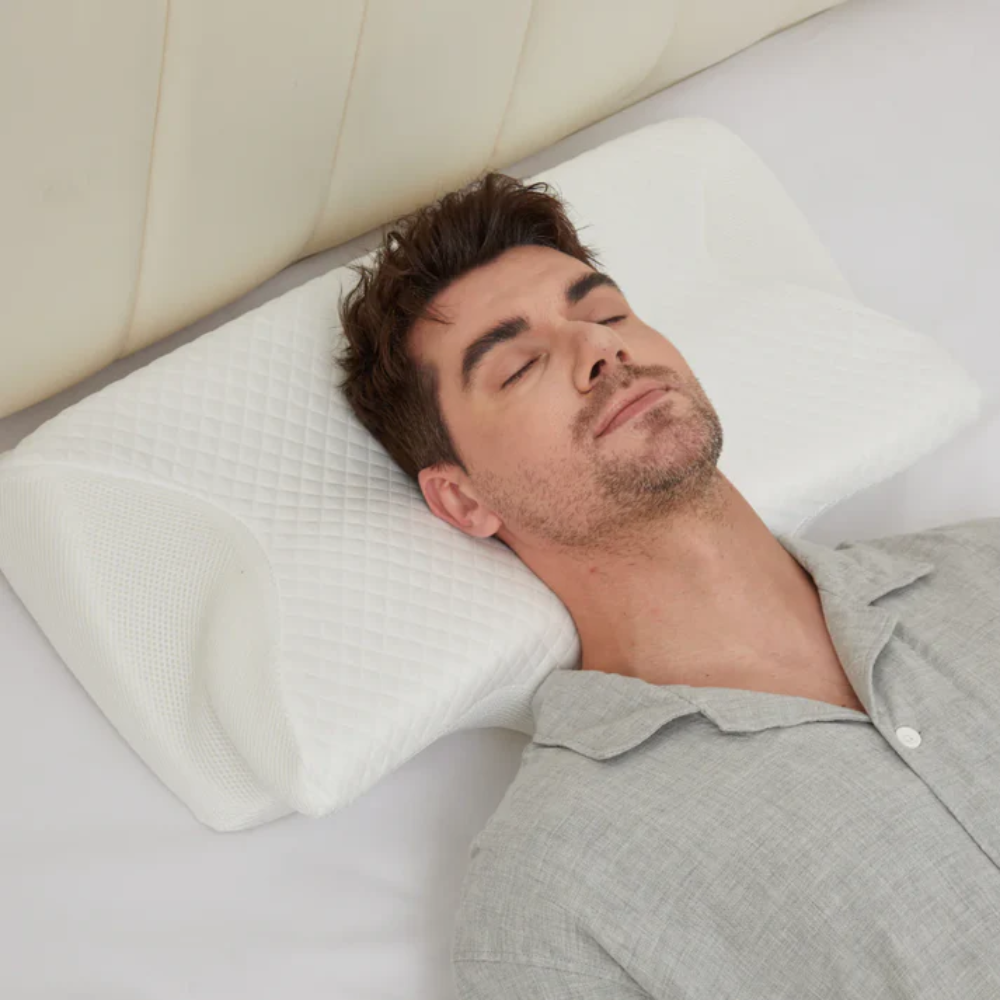 Skanto | Anti-Snorke Pute | Ergonomisk Nakke- og Hode Støtte | Hvit