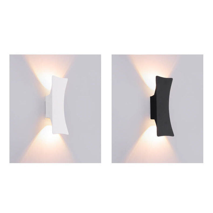Moderne Enkle Rektangulære Buede LED Utendørs Vanntette Vegglampe | Skanto