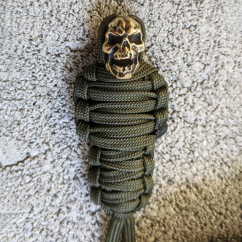 Skanto | Paracord nøkkelring mumie messing hodeskalle
