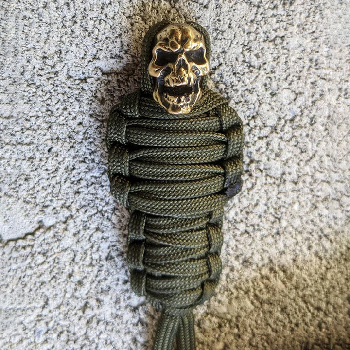 Skanto | Paracord nøkkelring mumie messing hodeskalle