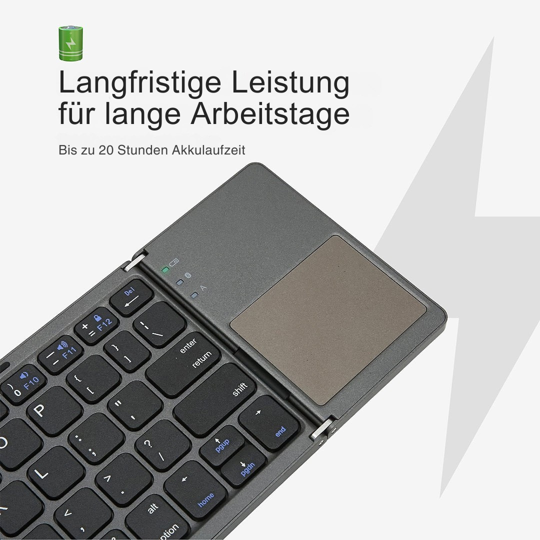 Skanto | Sammenleggbart Bluetooth-tastatur | Innebygd Berøringsplate | Svart