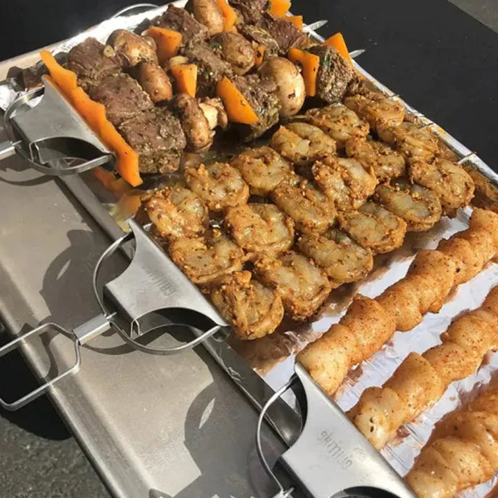 3 Way Grillspyd, Rustfritt Stål Spyd for BBQ | Skanto