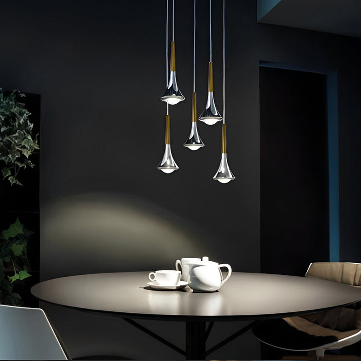Moderne LED-Pendellampe i dråpeform – Adjustae metallkronelys for stue, soverom og spisestue