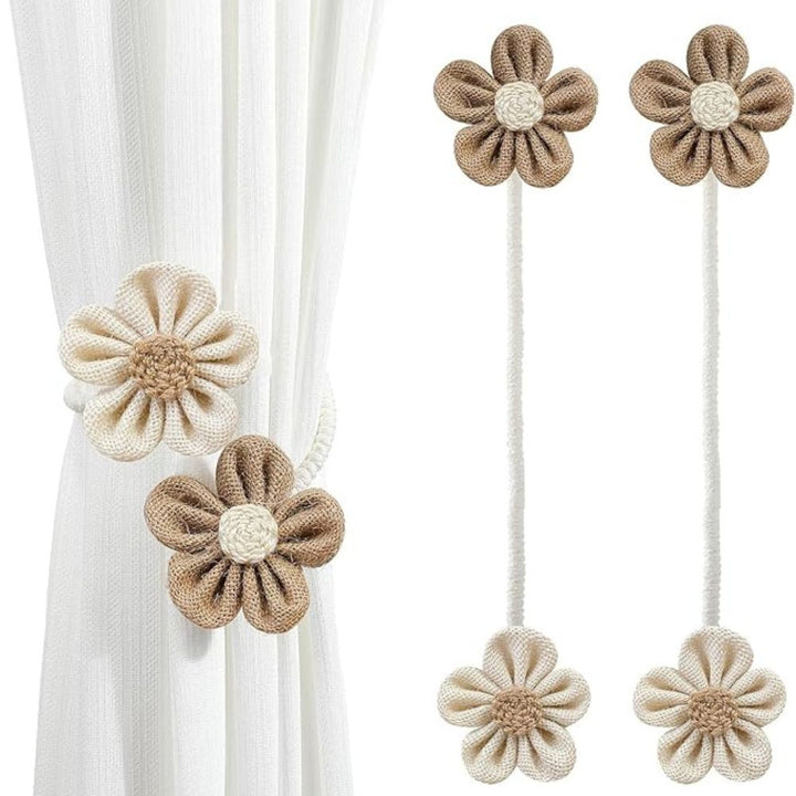Raffhalter aus Hanf mit Blumenmuster | 2er-sett