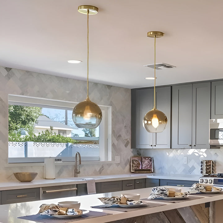 Industril Glass Pendel Lys med LED – Moderne & Dekorativ | Ideell for Kjøkken, Spisestuer & Barer | Skanto