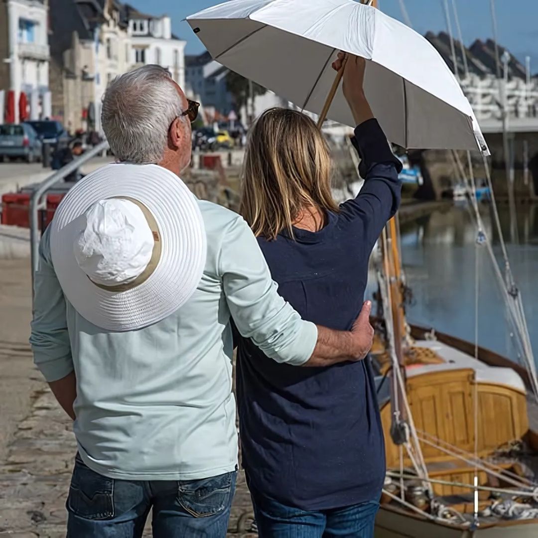 UrbanBrolly | Mini UV Sammenleggbar Paraply – UPF 50+ Solbeskyttelse – Vannavvisende – Lett Bærebar Størrelse Reise Bruk Skanto