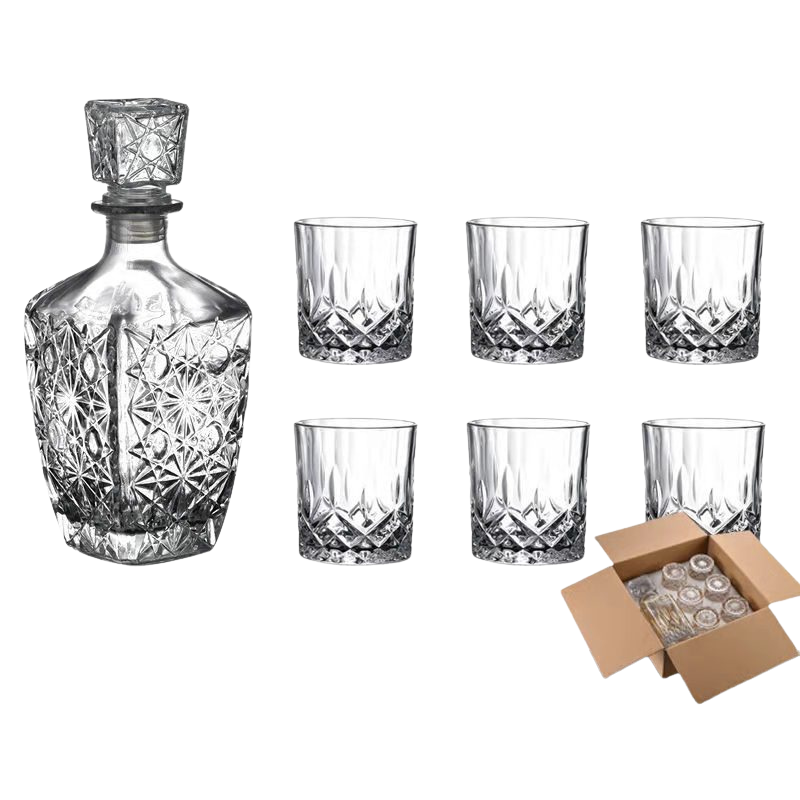Skanto | RoyalPour - 7-delt whiskey dekanter gave sett