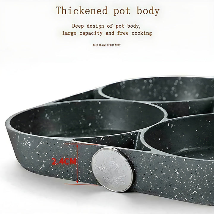 Skanto | Fire-hulls eggpanne, frokostomelett husholdningsstekepanne non-stick panne
