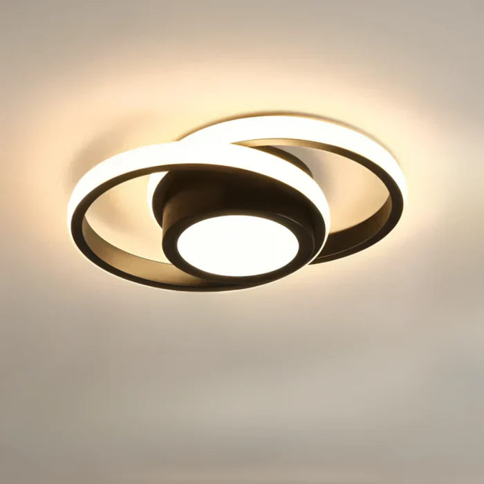 Moderne LED Taklampe med Dobbelt Ringdesign - Twilight Rings | Skanto