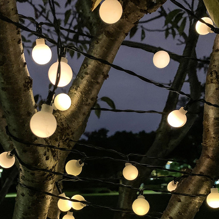 Skanto | Moderne Art Deco Vanntett Sol PVC Gummi Akryl Snø Bi Kule Krystall Kule Tåreformet LED Lyskjede Utendørs Lys For Hage