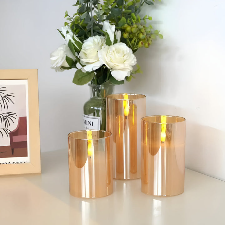 3D Flicker Flammeløs Lys Sett | Skanto