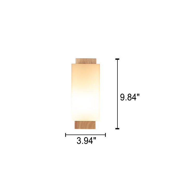 Skanto | Moderne minimalistisk massiv trefirkantet glass søyle 1-lys vegglampe