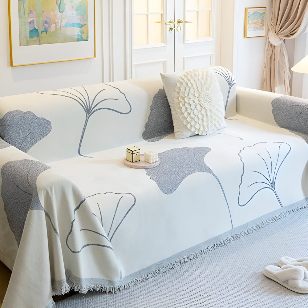 Skanto | Pastoral Stil Ginkgo Blad Sofa Trekk