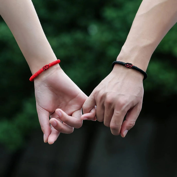 Skanto | Minimal Rød Tråd Av Skjebnen Pararmbånd