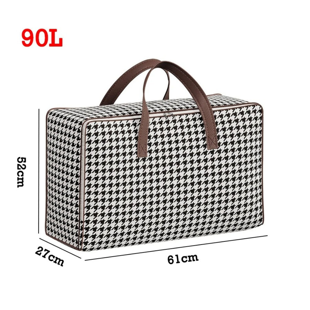Skanto | Slitesterk stor kapasitet houndstooth lagringskoffert