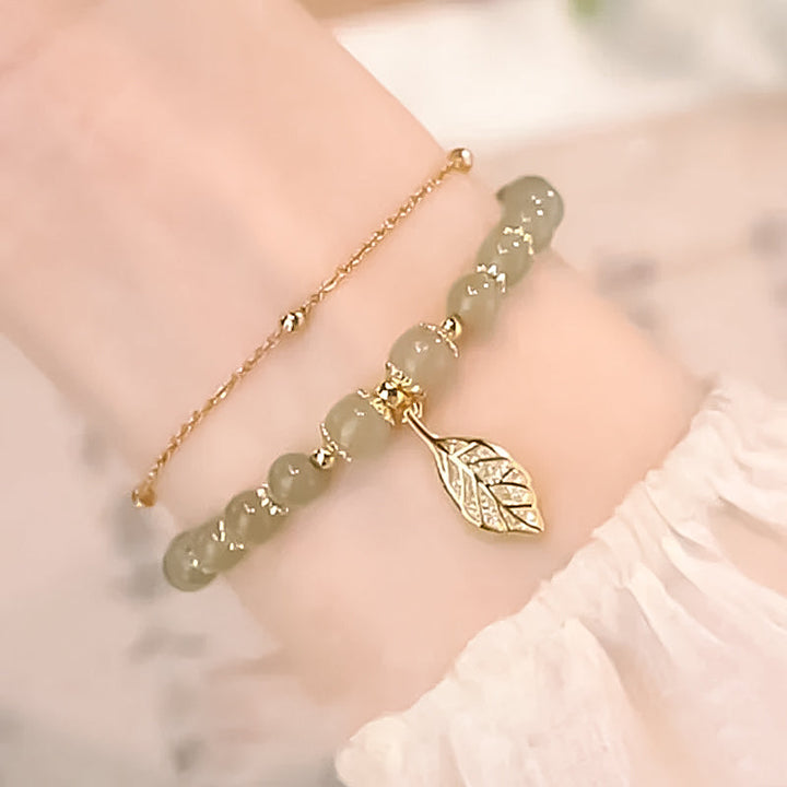 Skanto | Hetian Jade Armbånd med Blad
