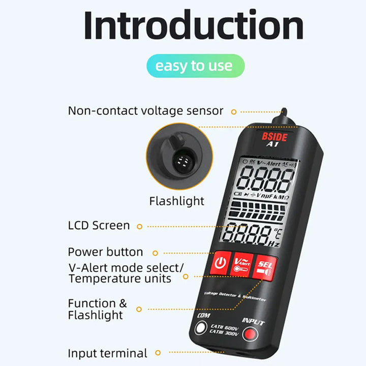 A1 Fullt Automatisk Anti-Brenne Intelligent Digital Multimeter Skanto