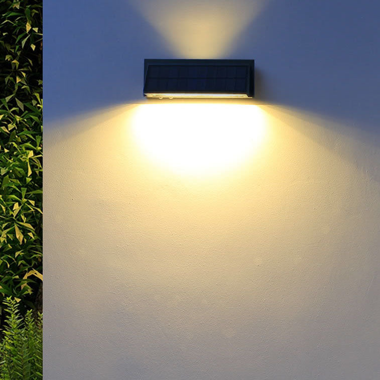 Utendørs solbelyst vanntett rektangulær skrå LED terrassevegglampe | Skanto