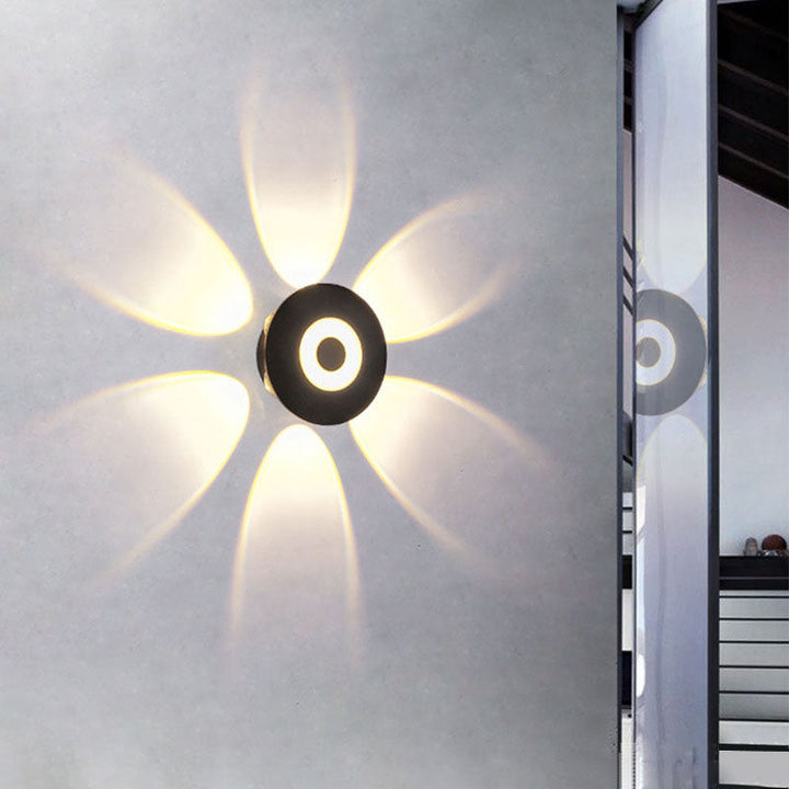Moderne skandinavisk aluminium rund skjerm LED vegglampe for utendørs patio | Skanto