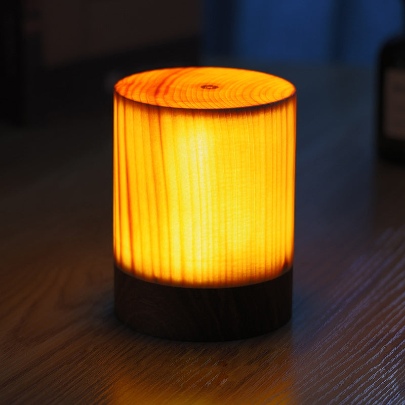 Trådløs LED-Tae-lampe med berøringskontroll | Oppladbart batteri | Tresjaring-design | Justerbar lysstyrke