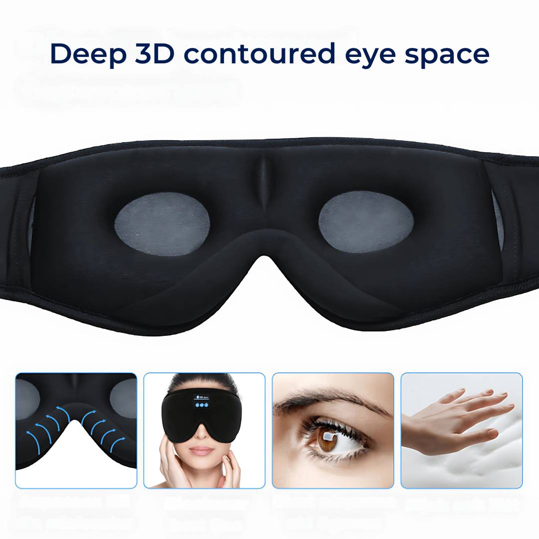 DreamSounds Bluetooth Søvnmaske med innebygde hodetelefoner | for reise - meditasjon - lyse blokkering komfort Skanto