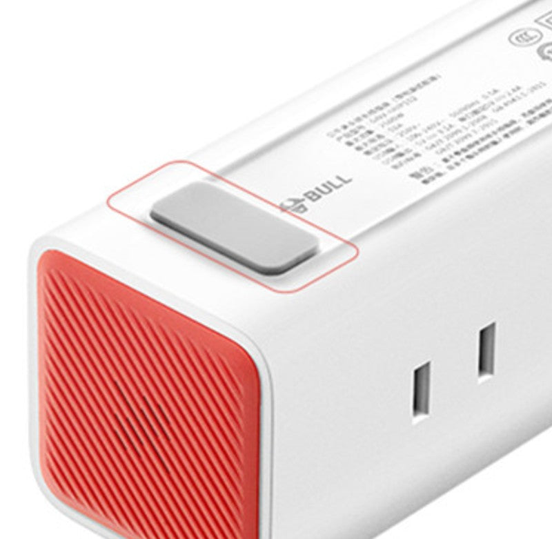 Skanto | 3-i-1 USB-lader, strømstripe, vekkerklokke, med justerbart lys, 3 USB-porter og 2 uttak, for nattbord, hjem, hotell, kontor