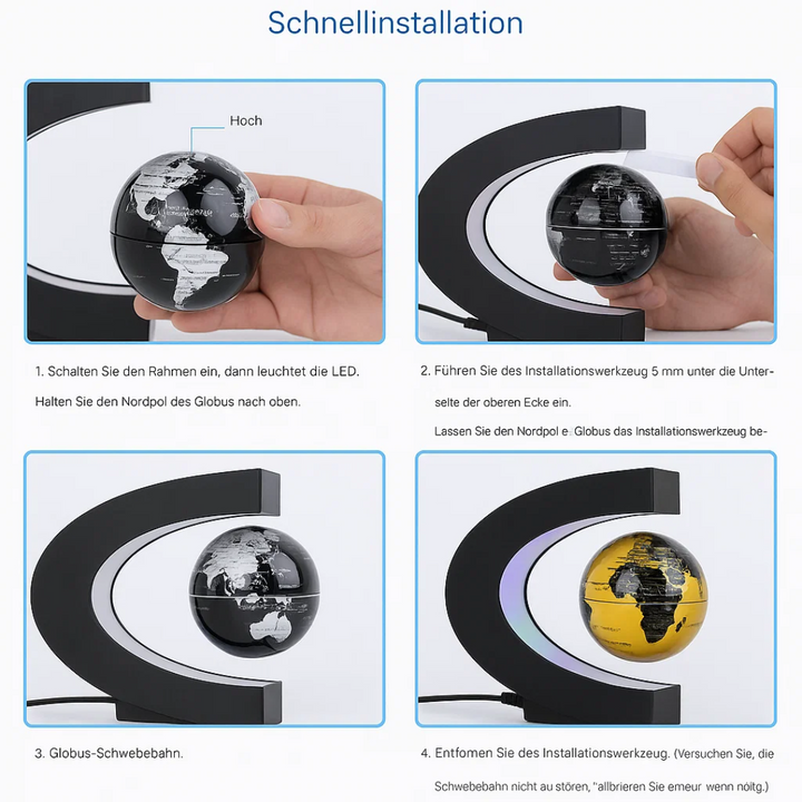 Skanto | AstroGlobe LED Verdens Globe – Flytende Globe Lampe med Magnetisk Oppheng