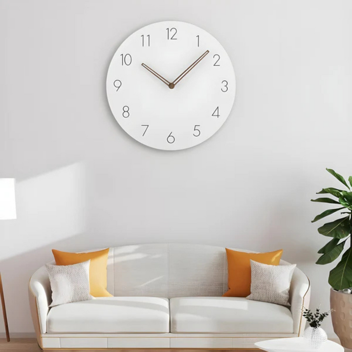 Stor Treveggklokke – Minimalistisk Design med Stille Bevegelse | Skanto