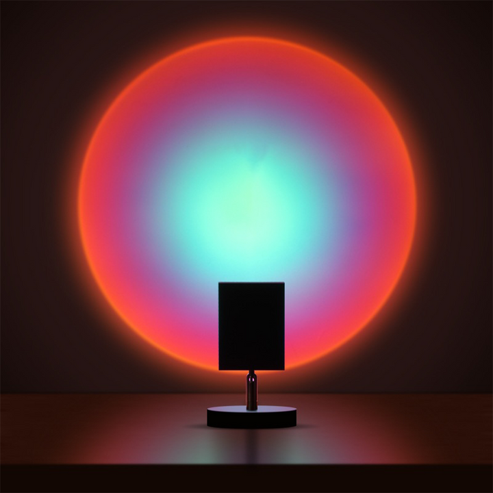 SunsetLuxe - Retro Sunset Bordlampe | Varm LED Ambient Belysning for Soverom og Stue | Skanto